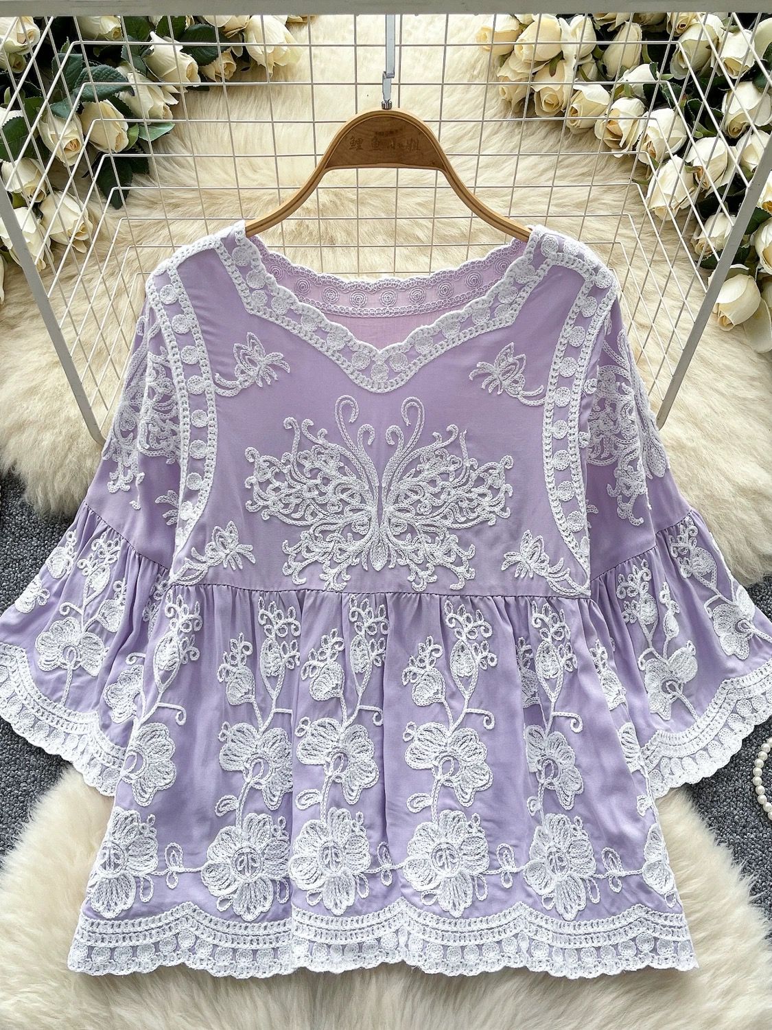 Your angel embroidery top CTO363 image