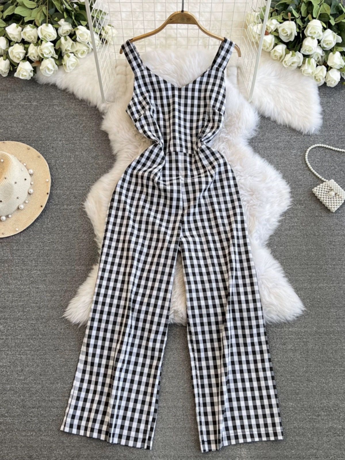 Twice the option plaid jumpsuit CJS133 image