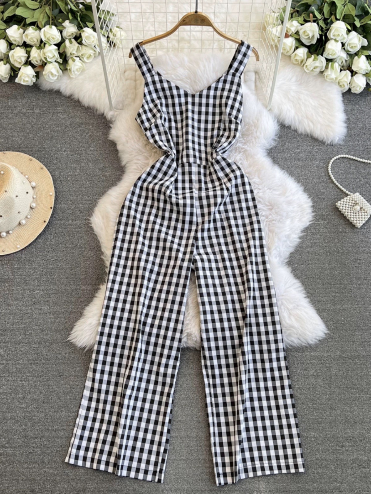Twice the option plaid jumpsuit CJS133