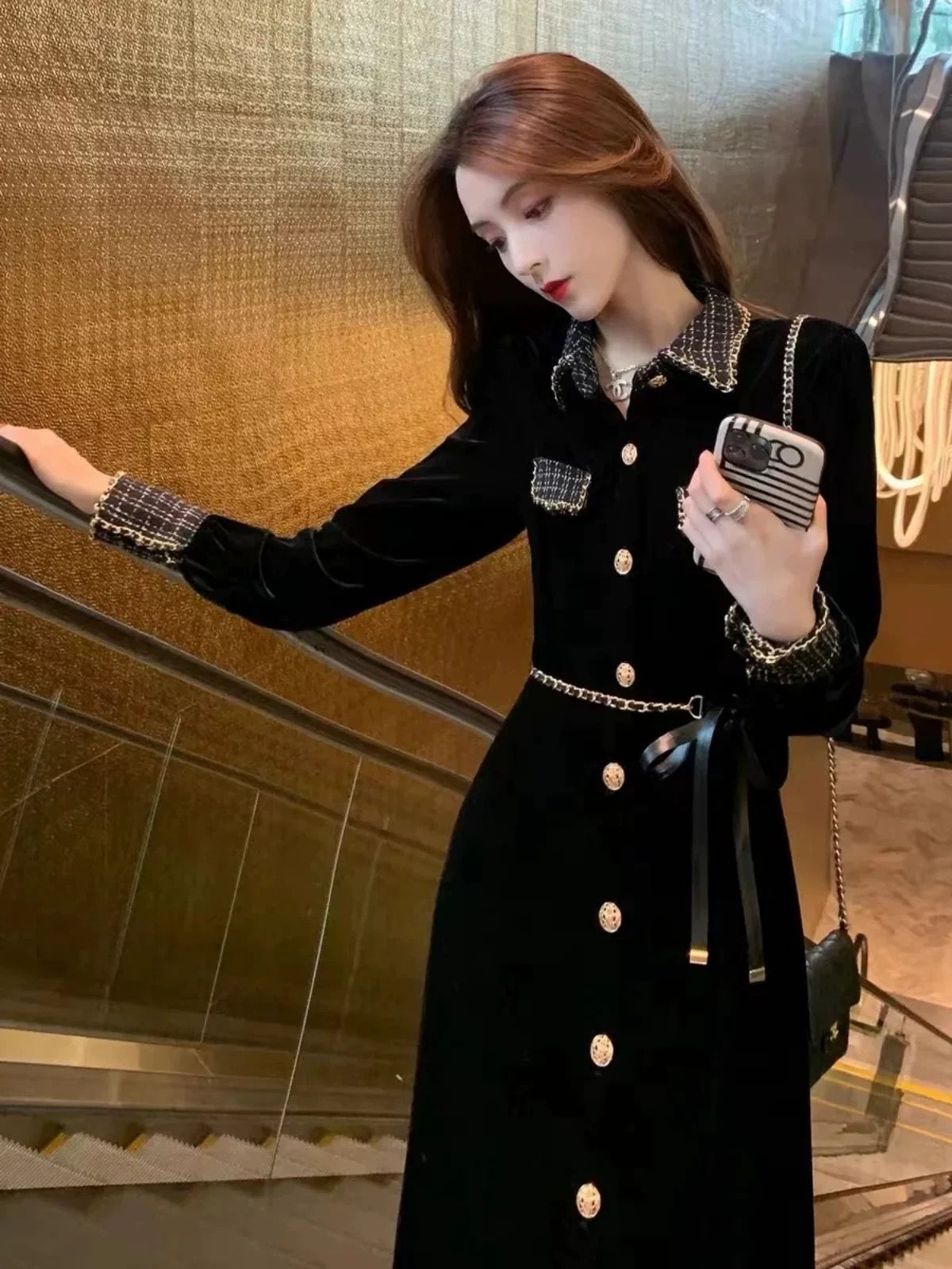 Which way to the wine velvet dress CD1936 image