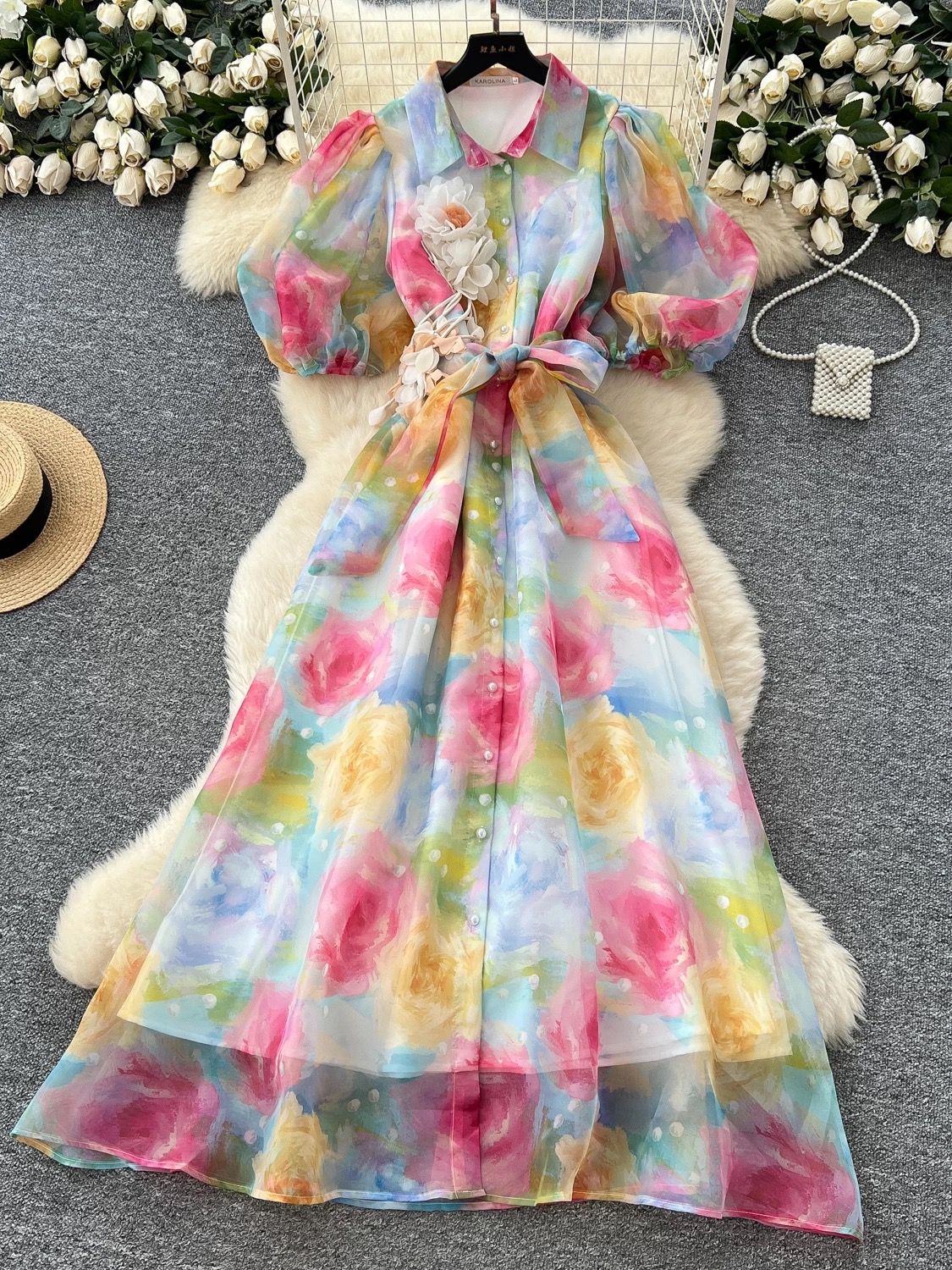 Know your worth print dress ED152 image