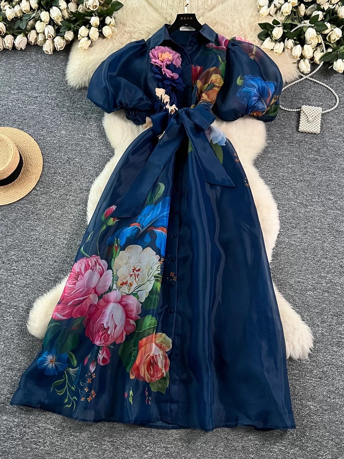 Fall in love with me royal print dress ED151 image