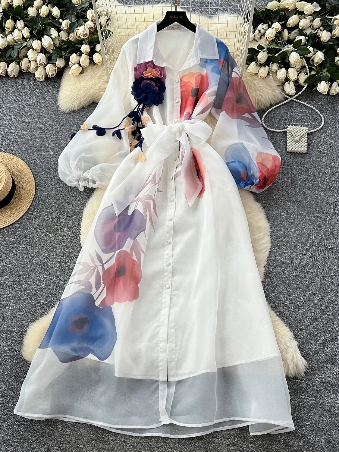 Having a moment print dress ED150