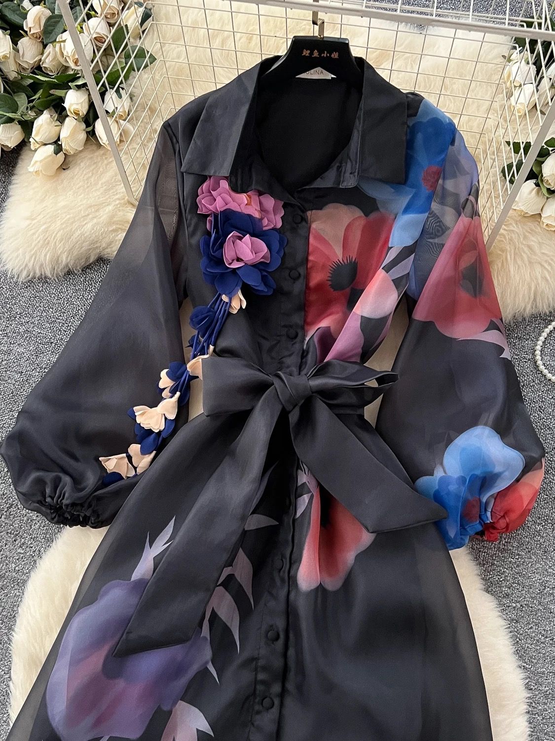 Having a moment print dress ED150 image