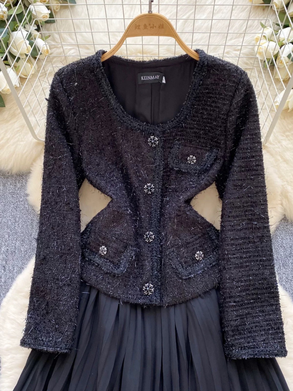 Majestic swirl tweed dress FD1387 image