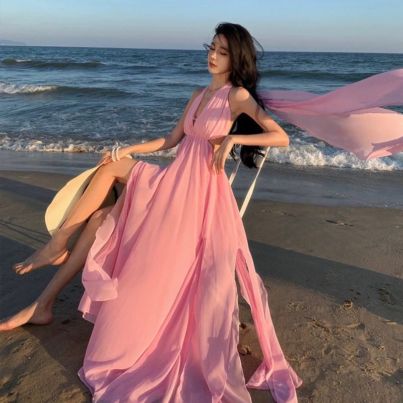 Feel my rhythm spilt chiffon dress CD904 image