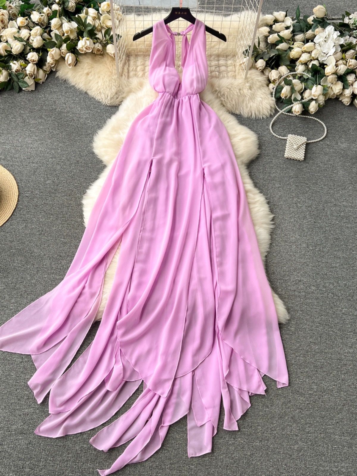 Feel my rhythm spilt chiffon dress CD904 image