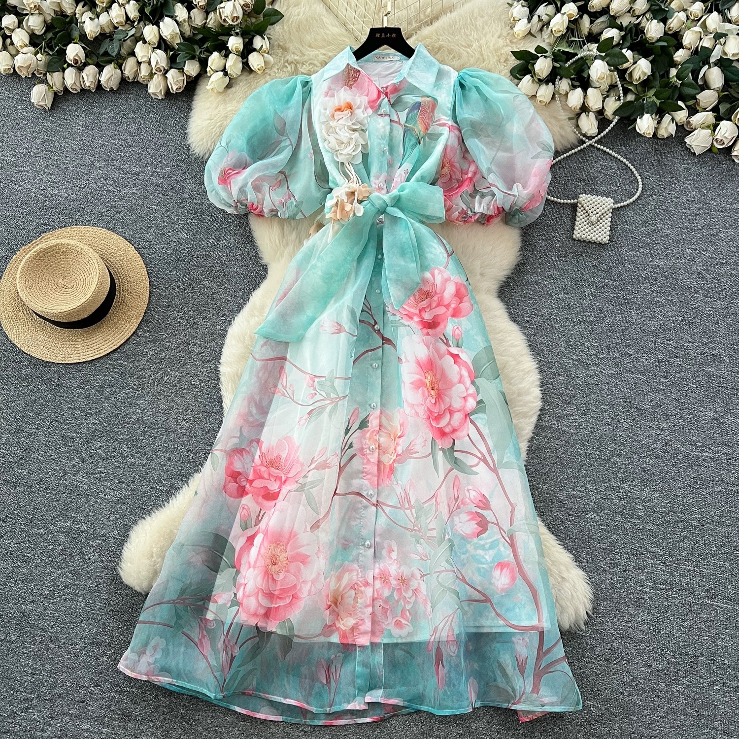Know your worth print dress ED152 image