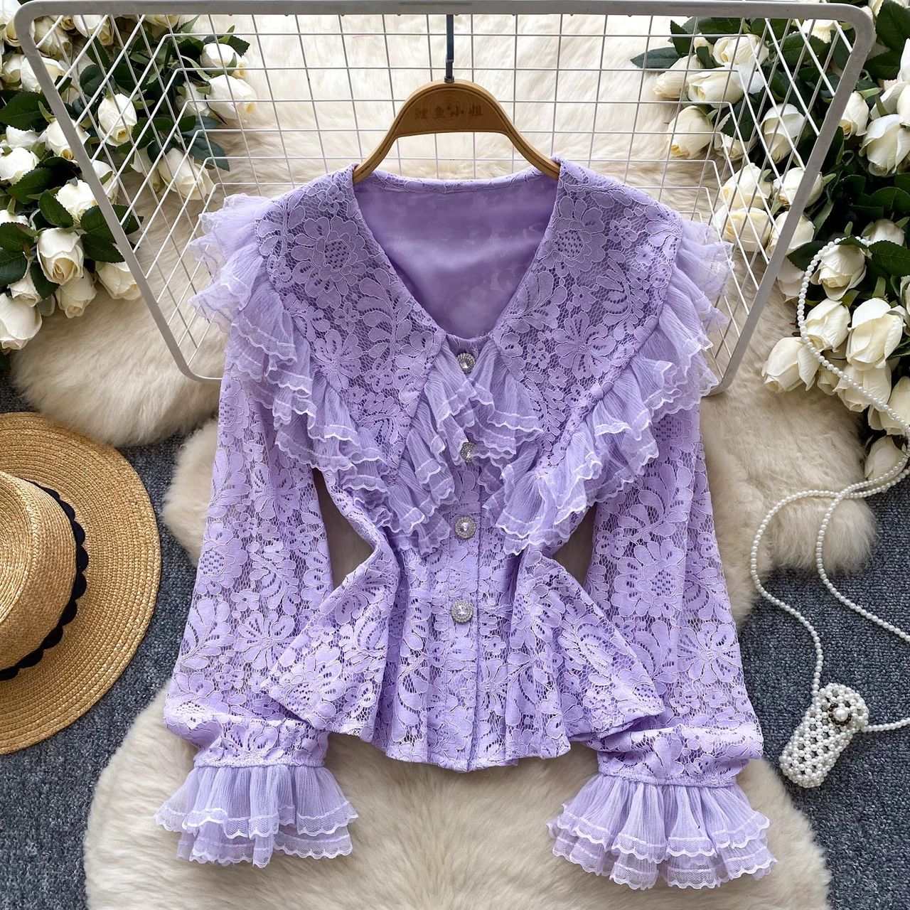 Love attitude lace top FTO244 image