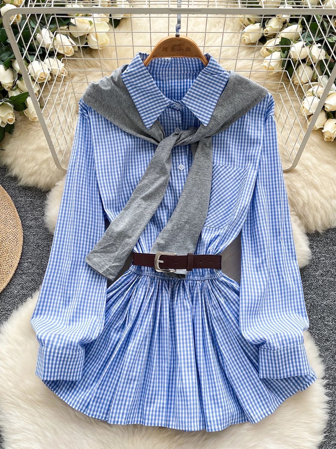 Infinite shine shirt dress & belt SD164 image