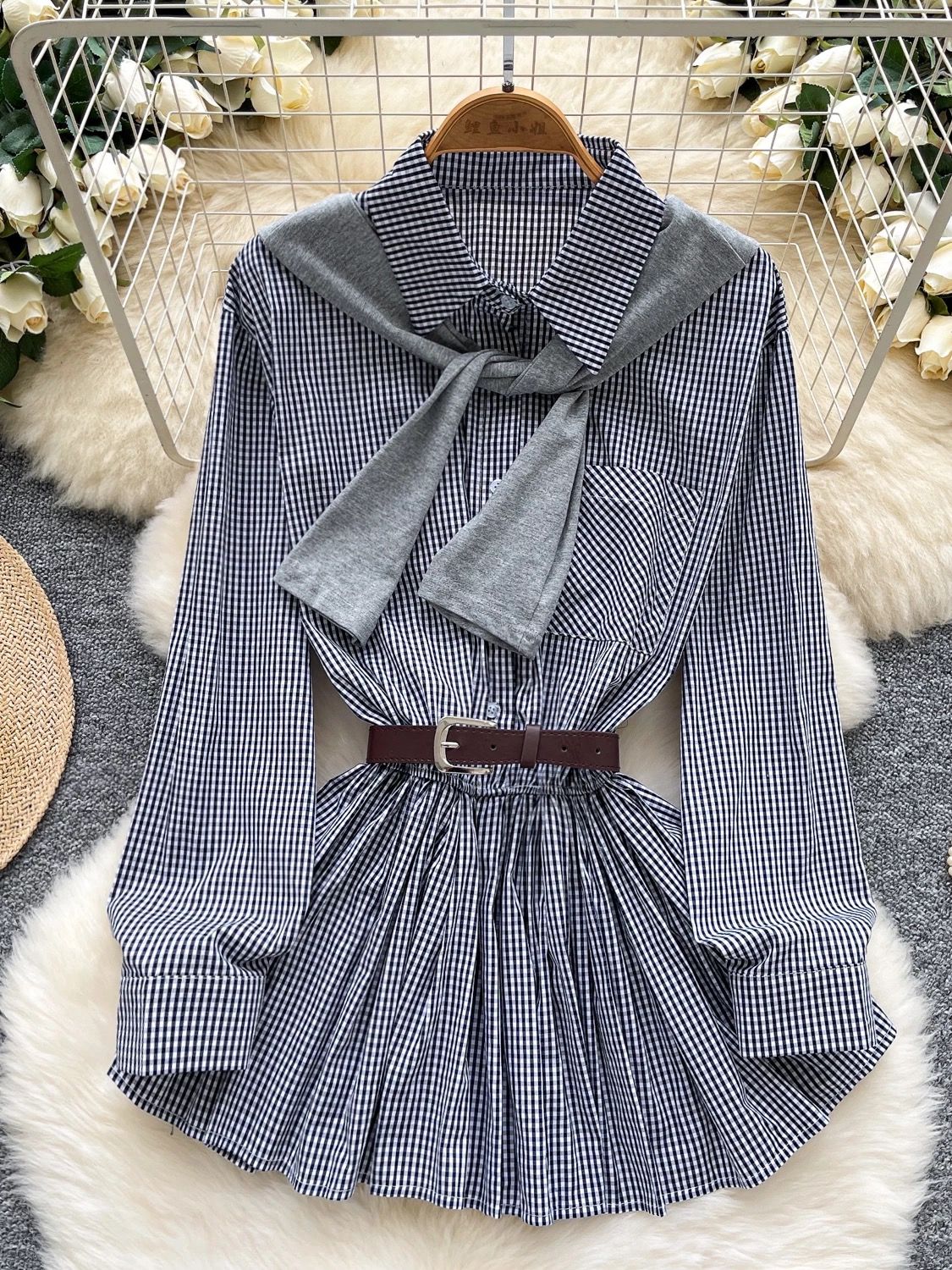 Infinite shine shirt dress & belt  SD164 image