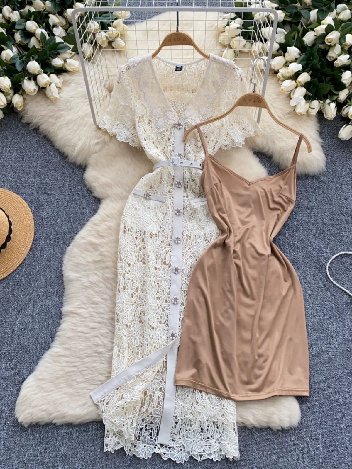 Unforgettable moments lace dress & camisole FD934 image