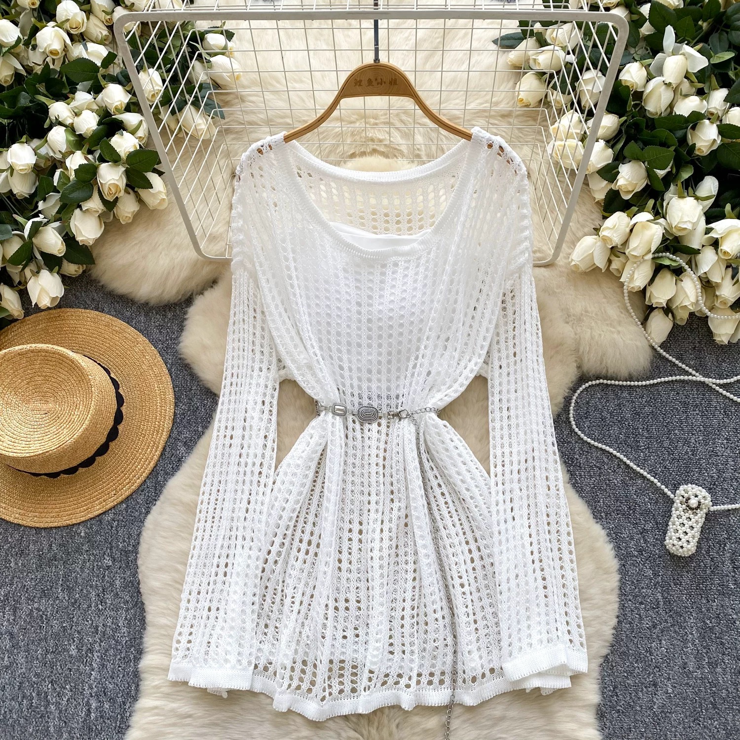 The way I love net & camisole top KTO238 image