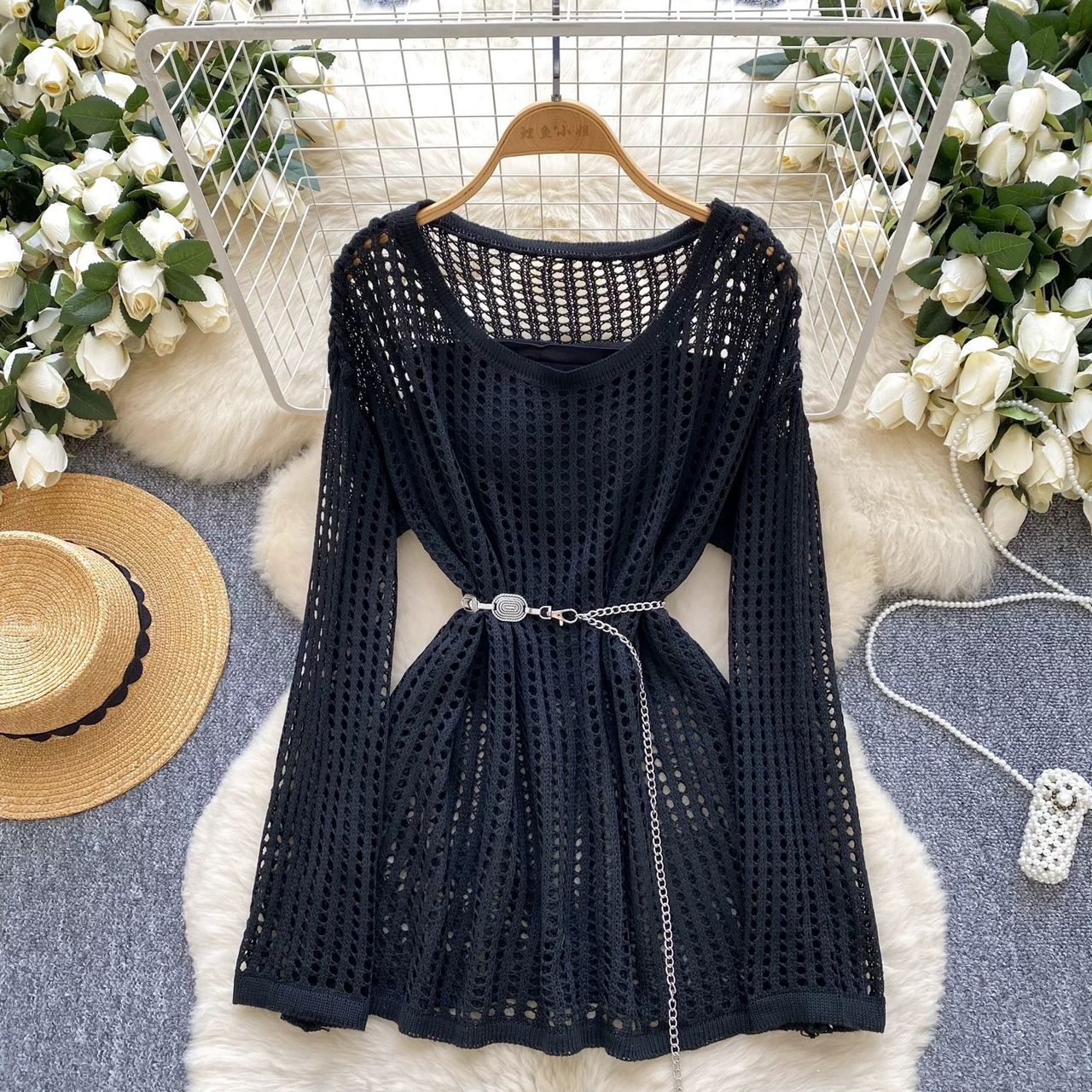 The way I love net & camisole top KTO238 image