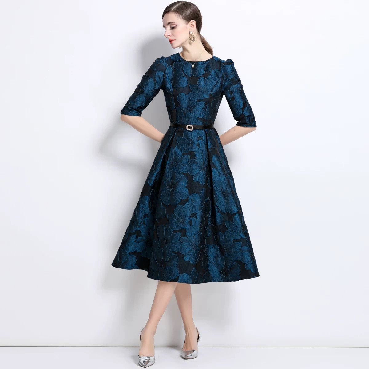 Dreaming in formal jacquard dress & belt FD1251 image