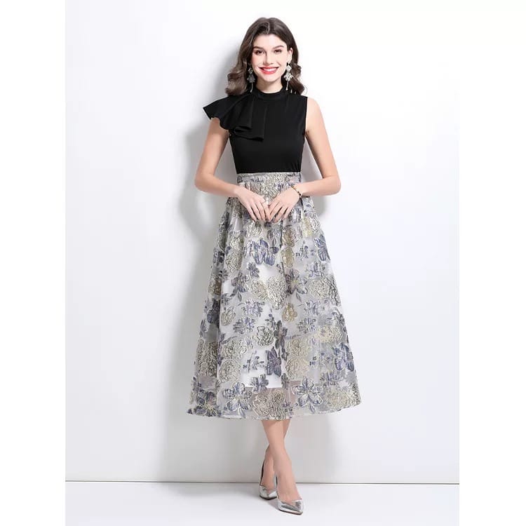 While we wait sparkle jacquard dress FD1241 image