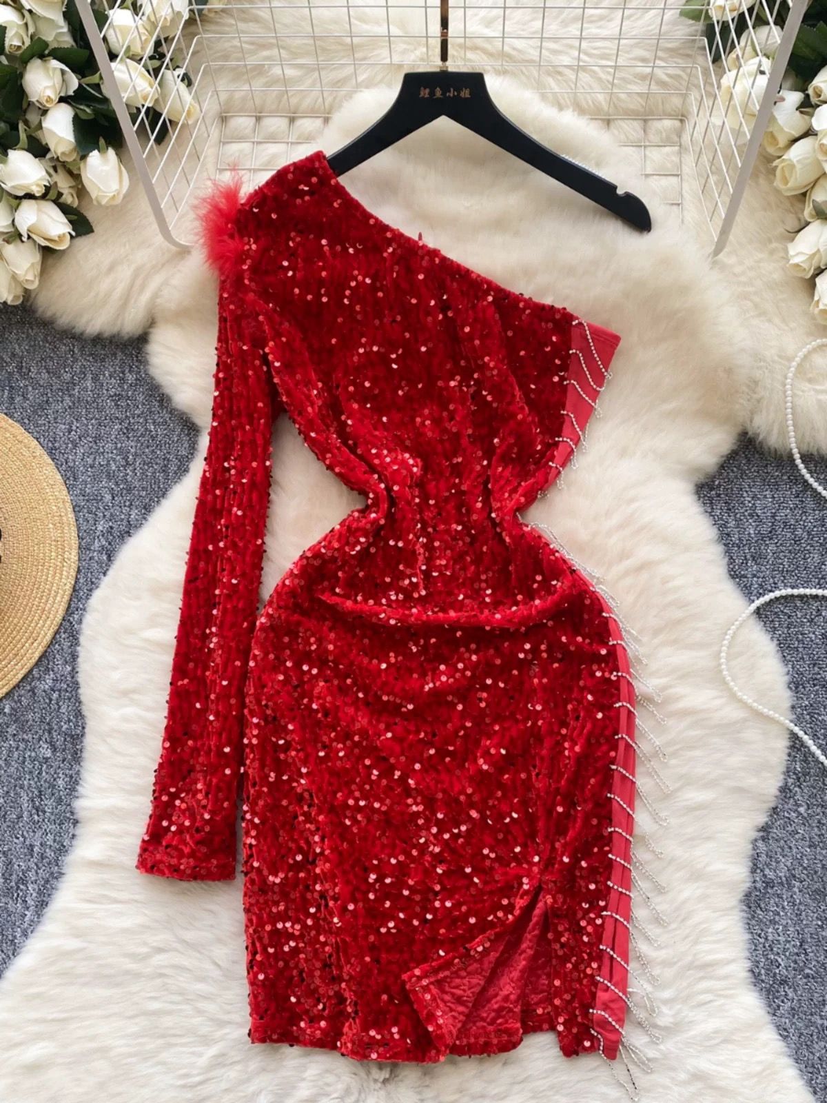 Over the loop disco party sequin dress EBC251 image