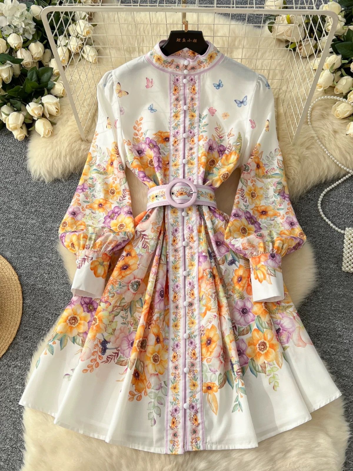 She has all access print dress ED162 image