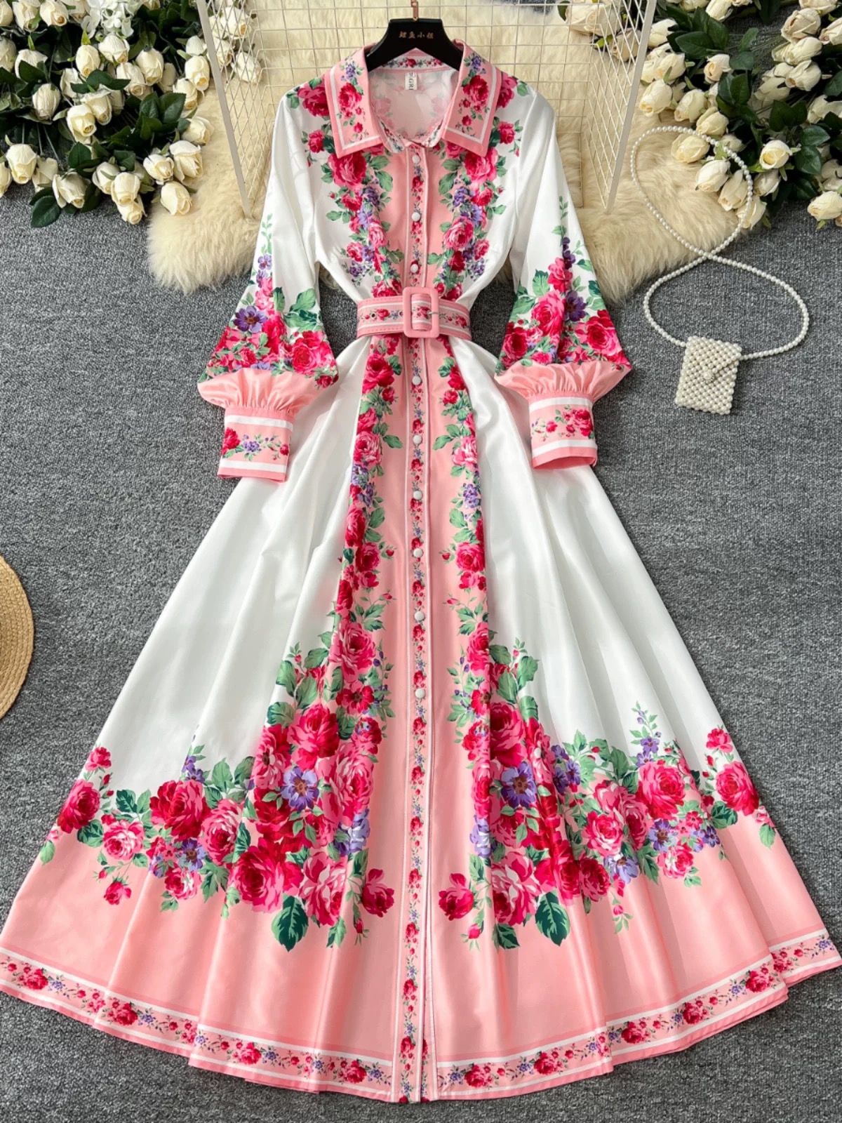 Social club print dress ED167 image