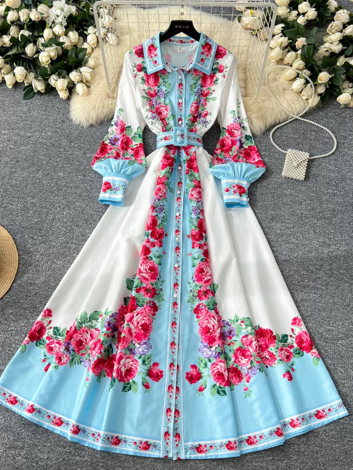 Social club print dress ED167 image