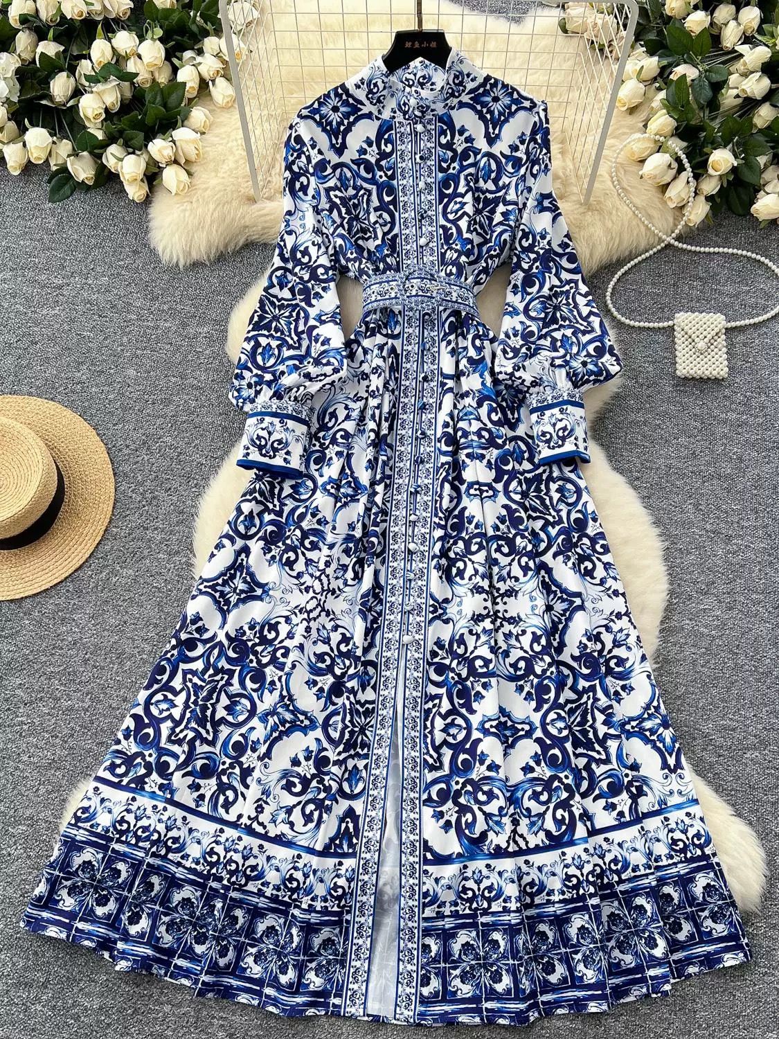 Peak elegance print dress ED183 image