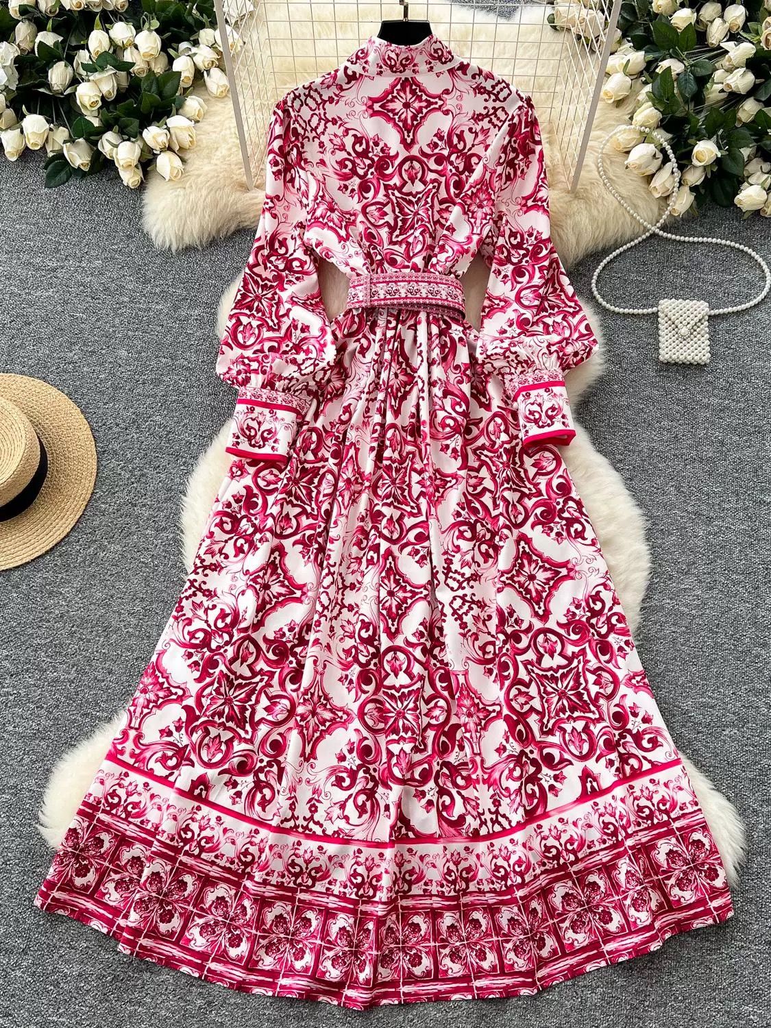 Peak elegance print dress ED183 image