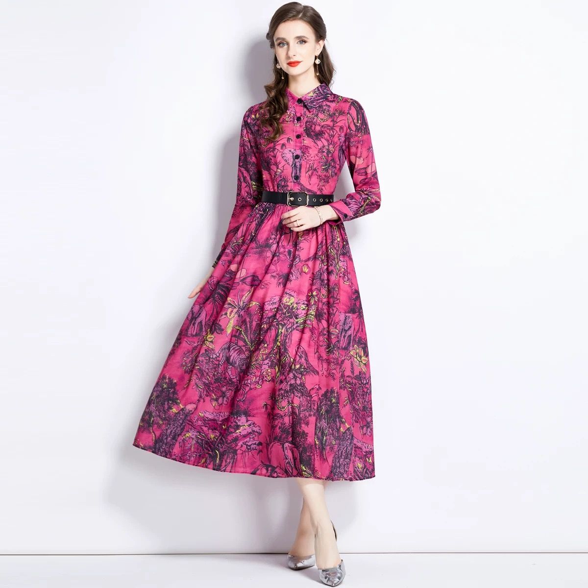 Floral baddie dress & belt FD342 image