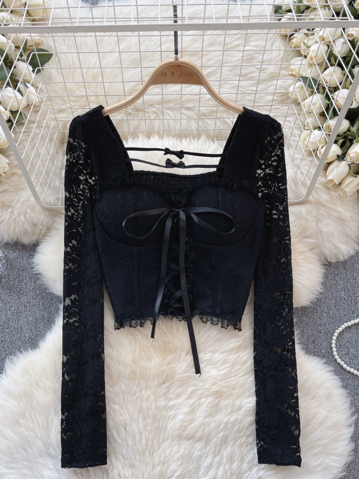 Dusk till down lace top FTO106