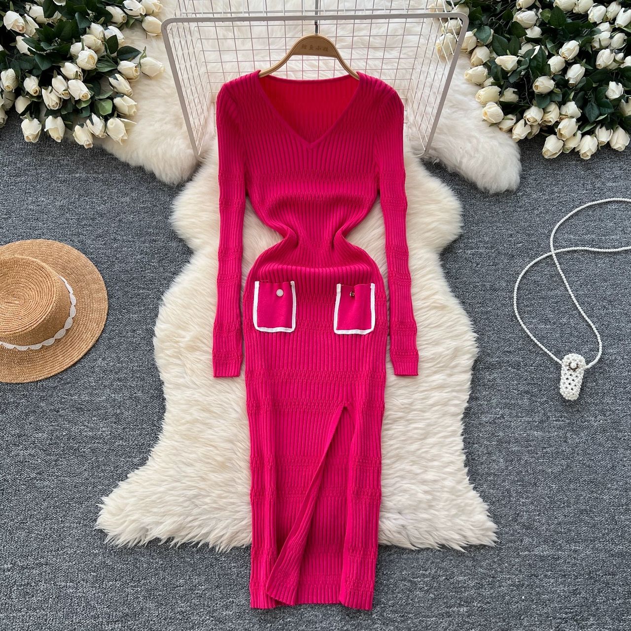 Pushing through knitted dress KBC262 image