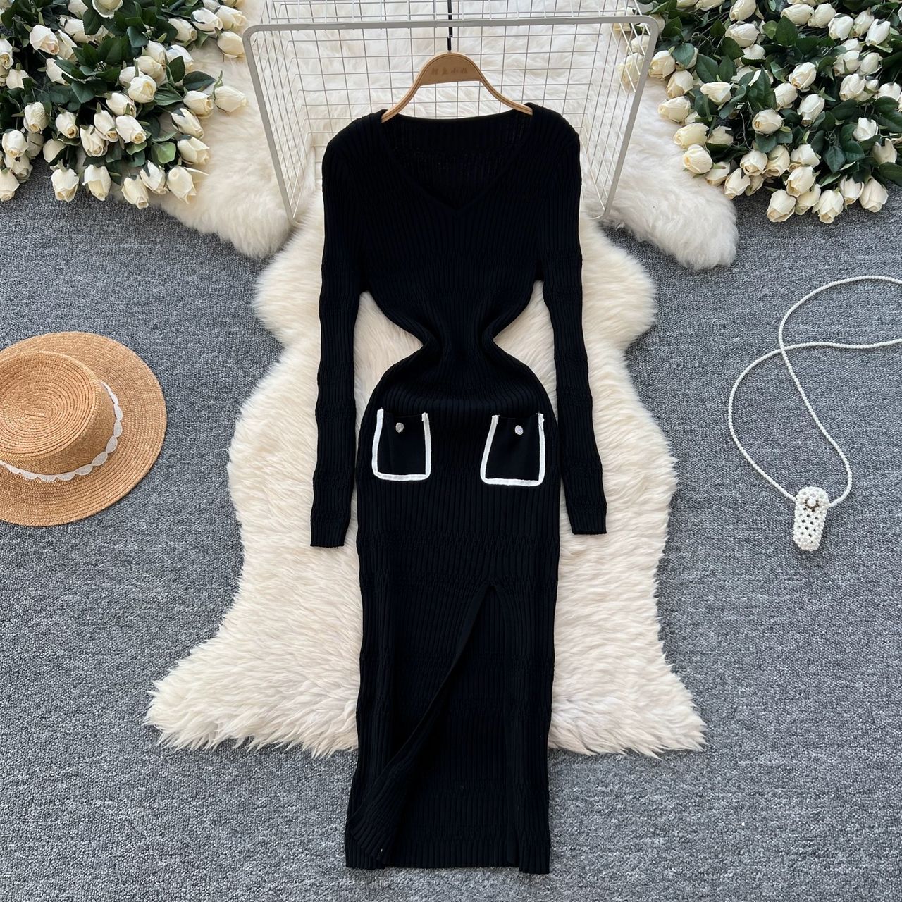 Pushing through knitted dress KBC262 image