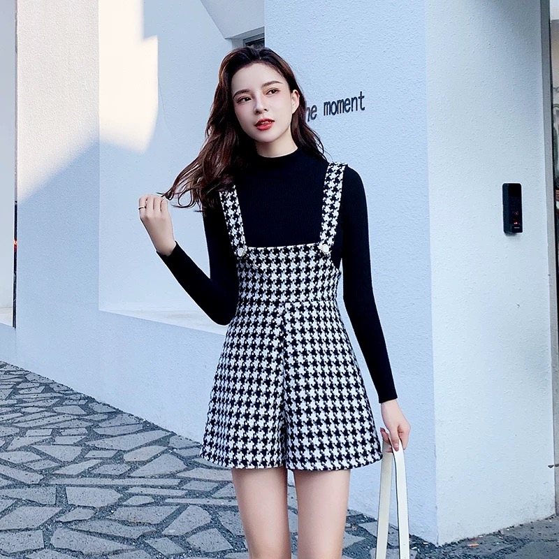 Up close plaid romper RJS116 image