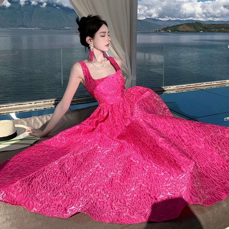 Luxurious shopping brocade dress  EVD101 image