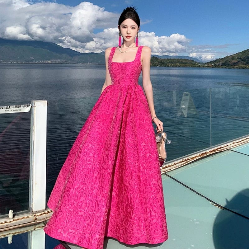 Luxurious shopping brocade dress EVD101 image