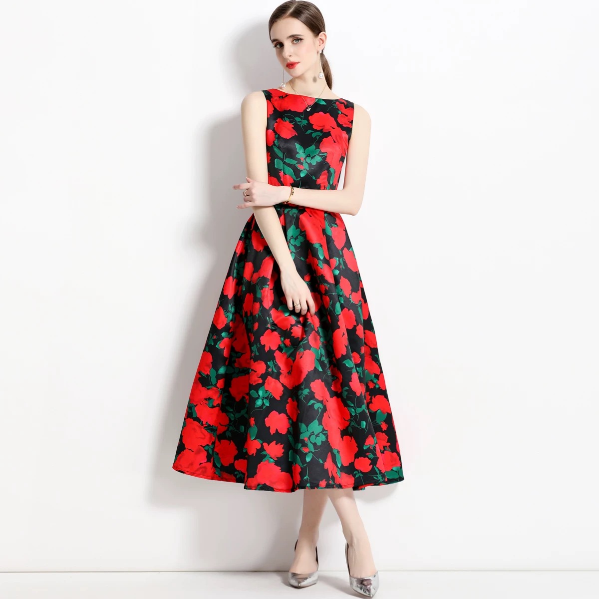 Gala event print dress CD674 image