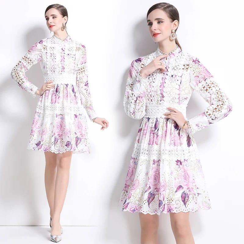 Posh and elegant lace dress ED249 image