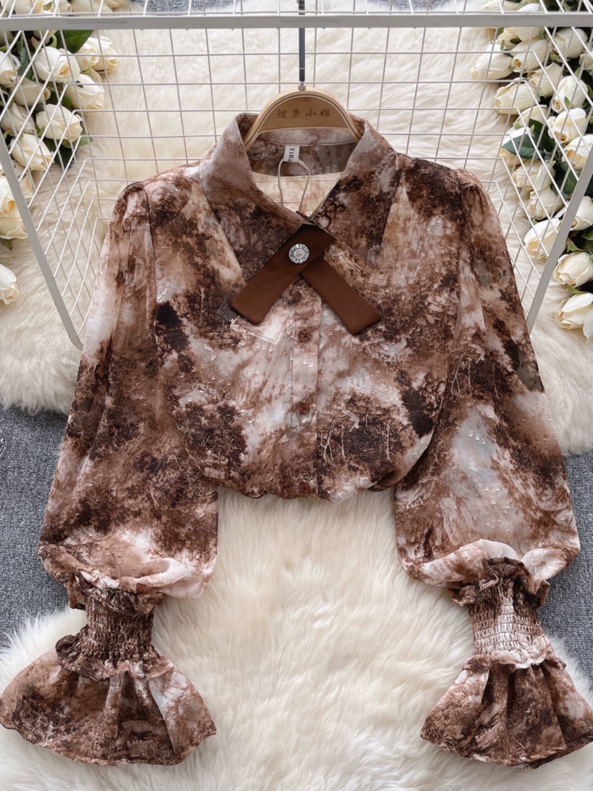 Dinner in Santorini blouse BE348