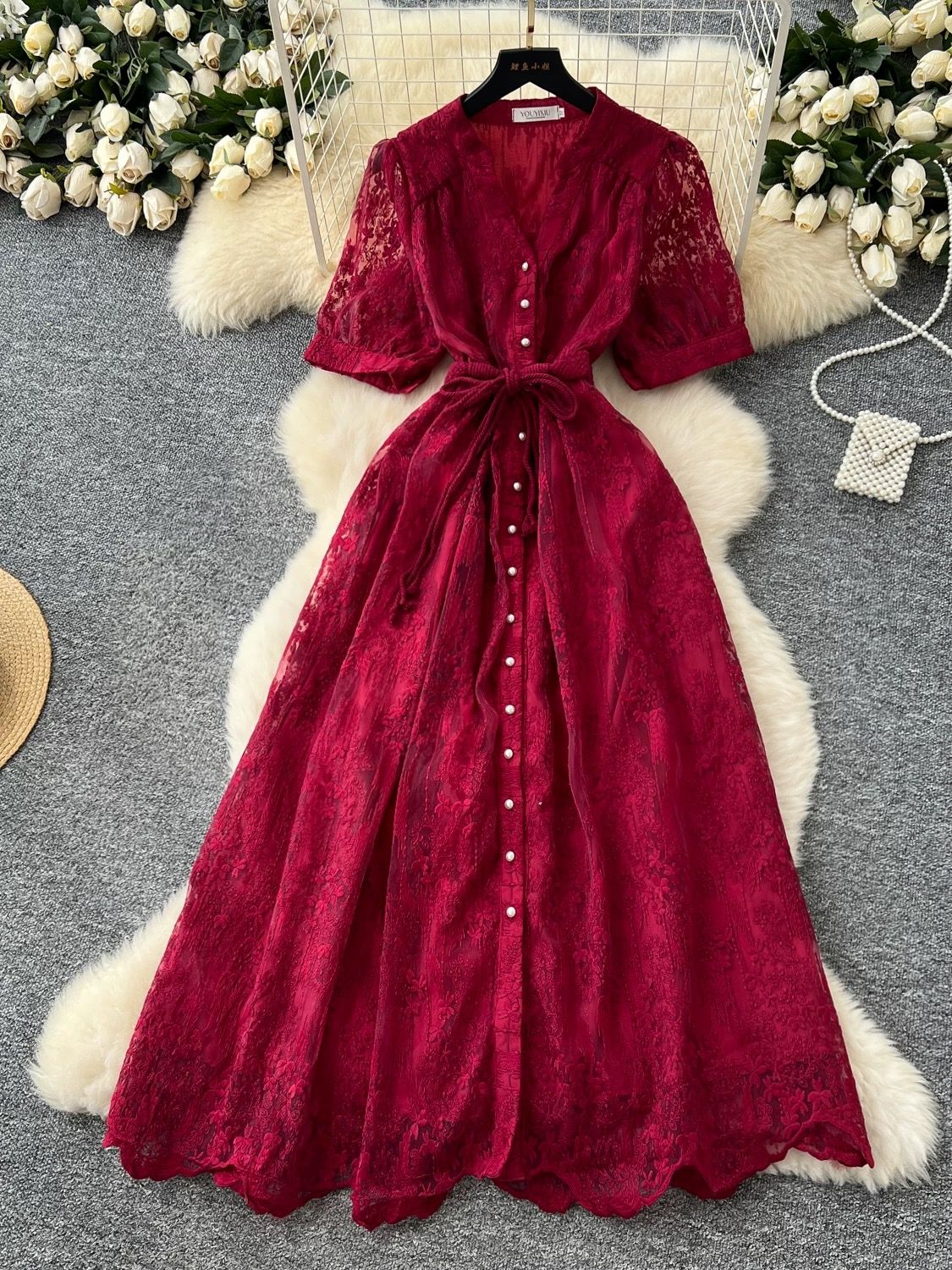 Mel lace designer dress FD466 image