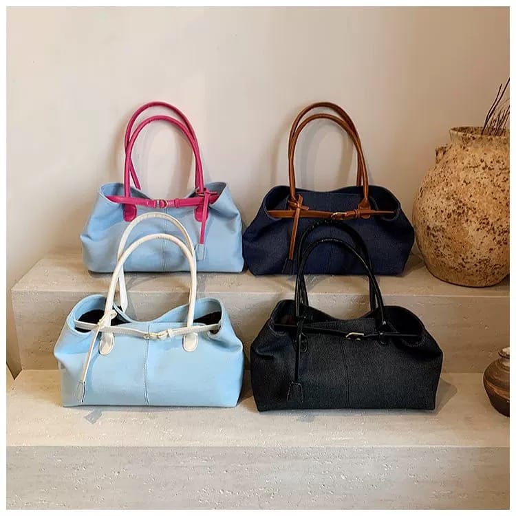 Living the life denim tote bag BG221 image