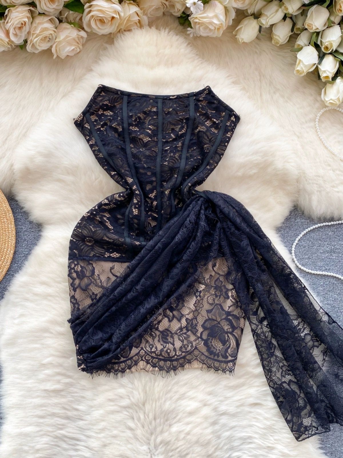 Feline sexy lace dress CBC641 image