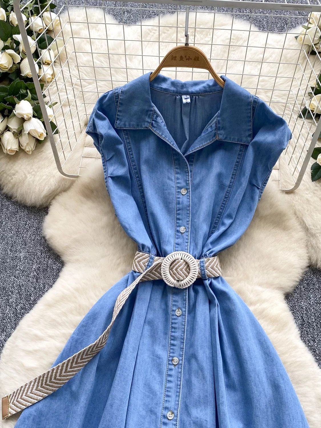 Going everywhere tonight denim dress DD31 image