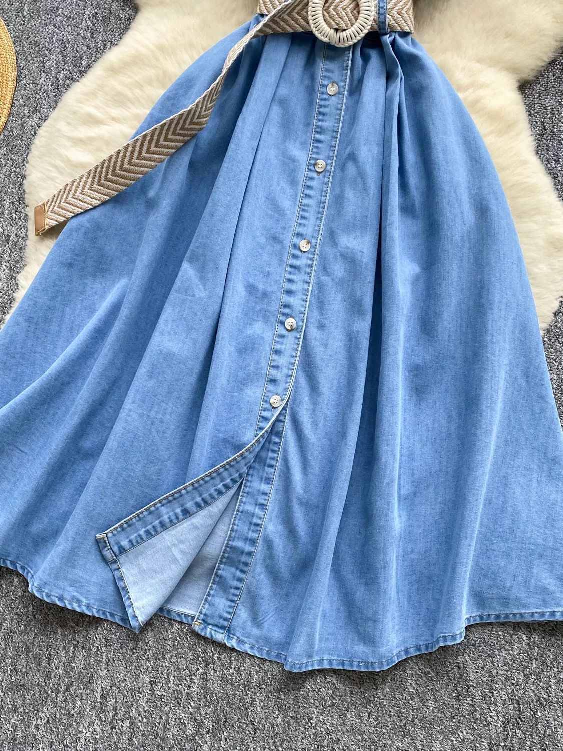 Going everywhere tonight denim dress DD31 image