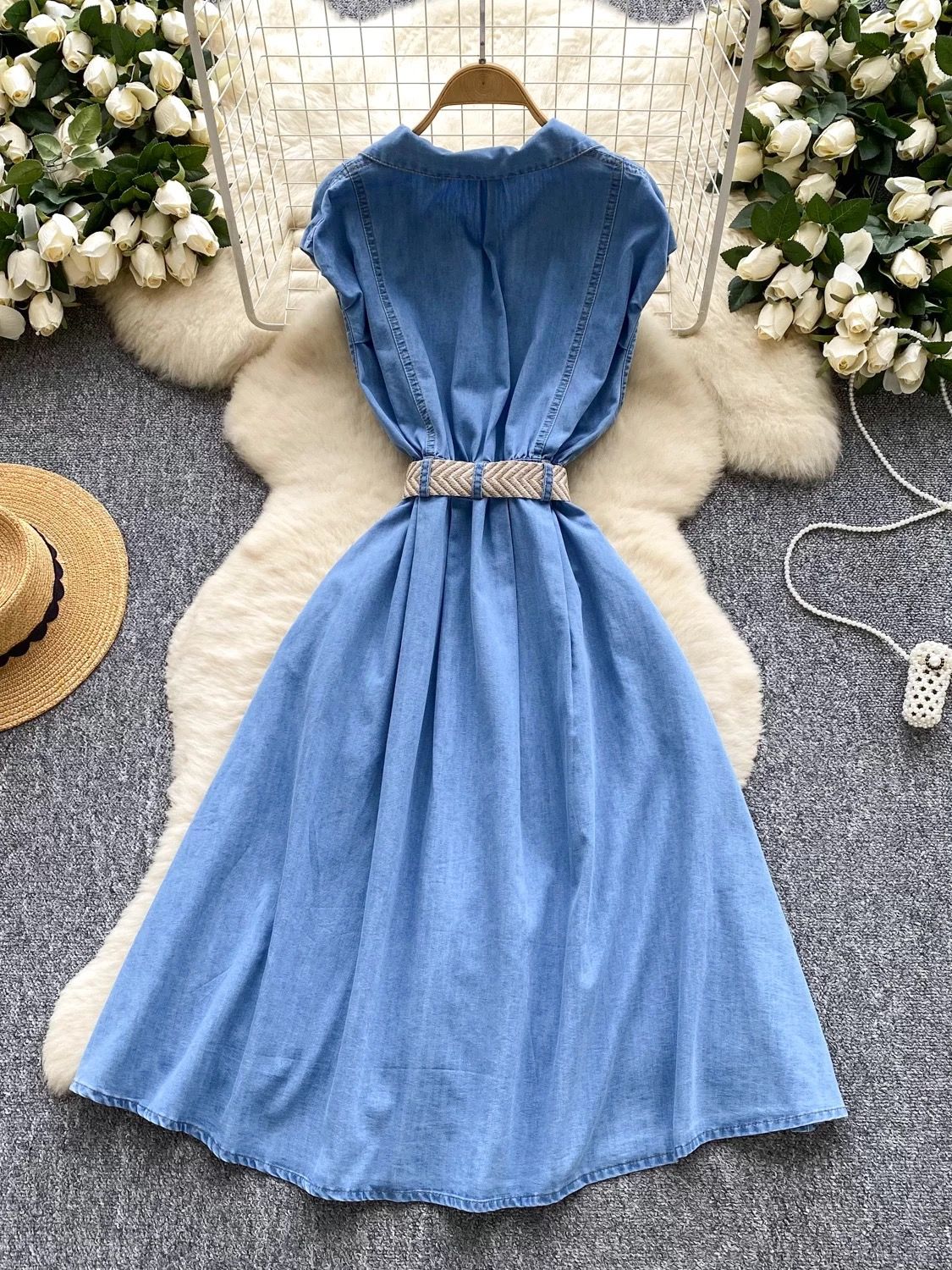 Going everywhere tonight denim dress DD31 image