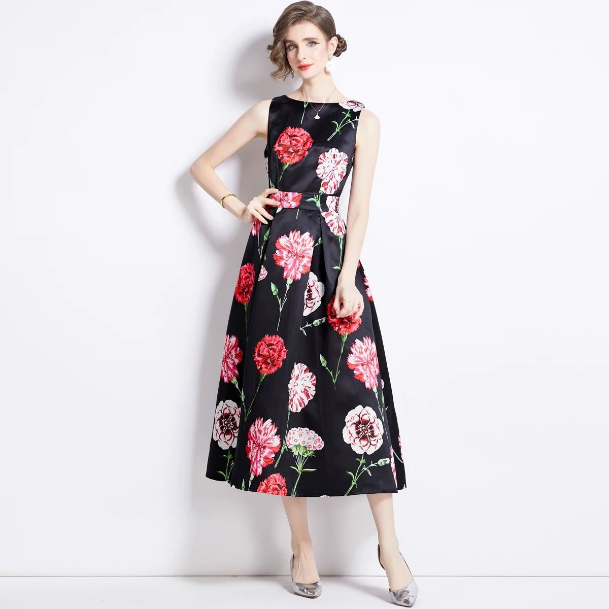 Check your facts floral dress CD715 image