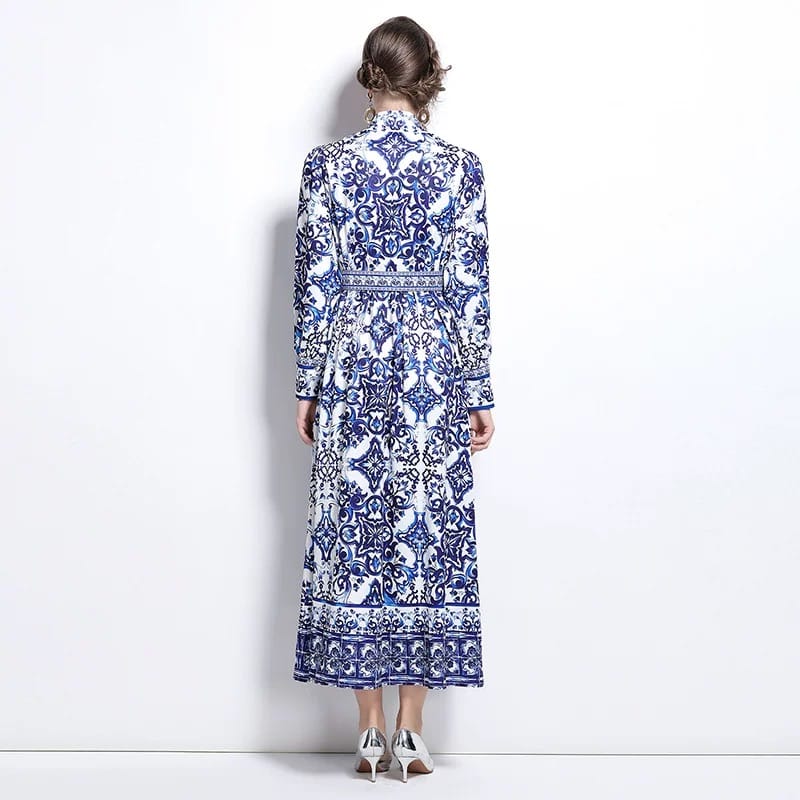Peak elegance print dress ED183 image
