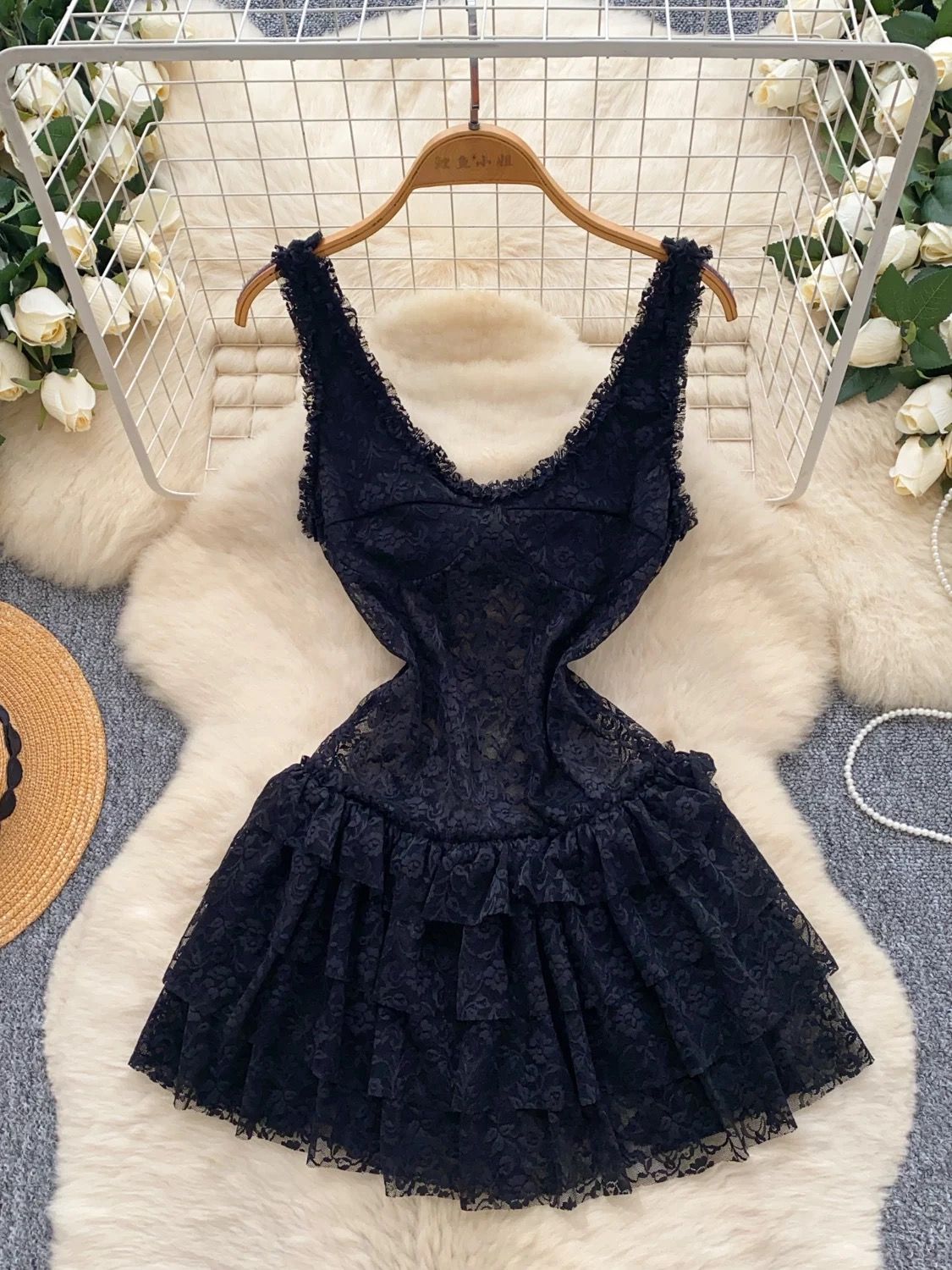 Autumn leaves lace dress CD584 image