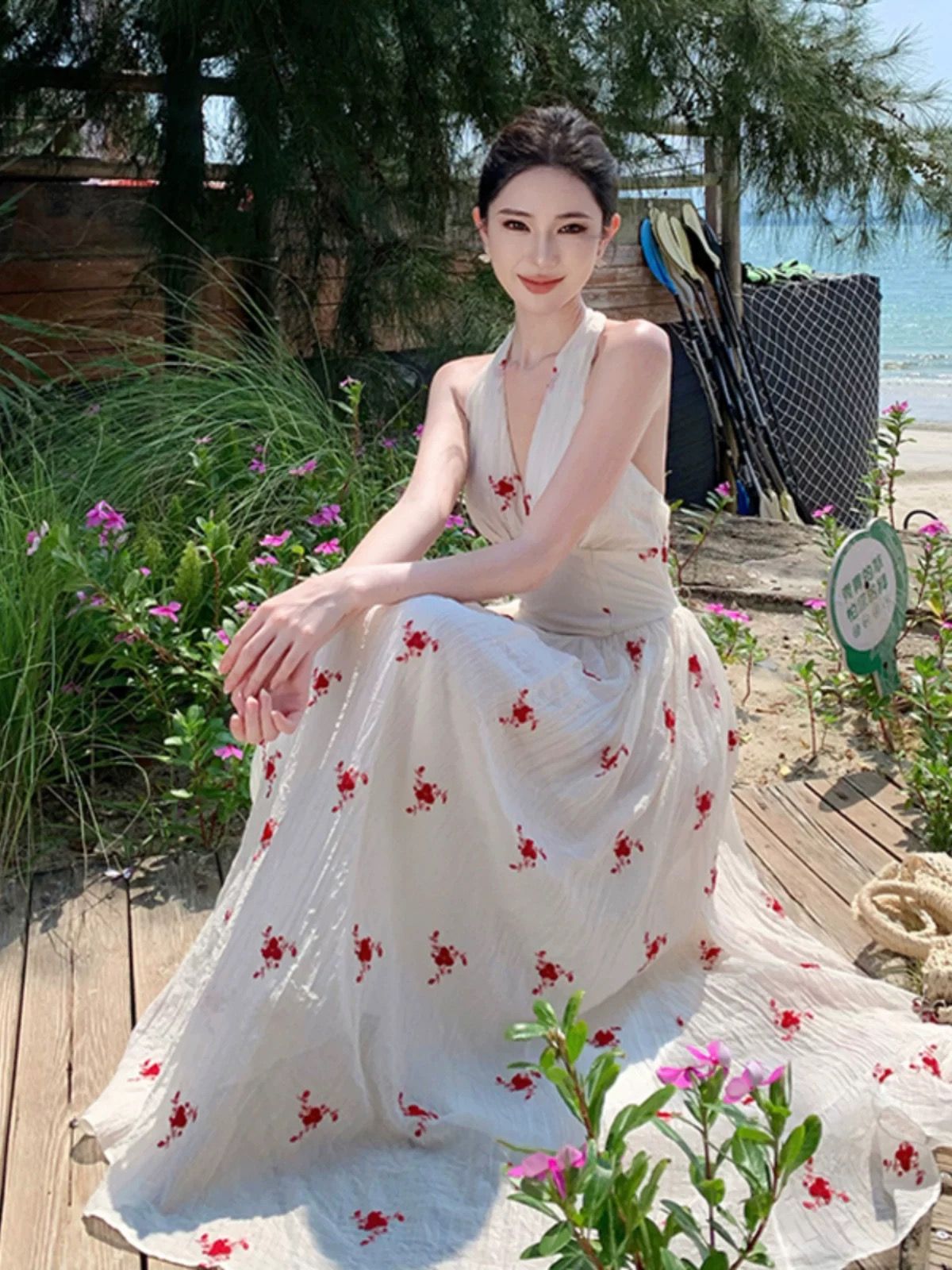Blue skies and clear water dress CD972