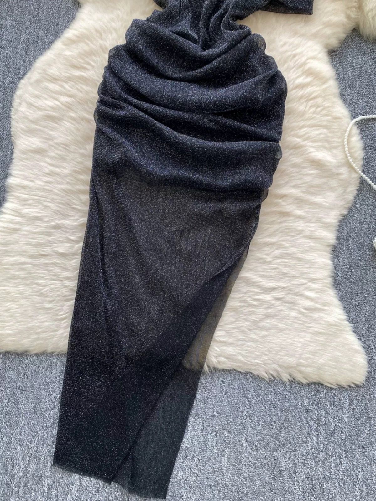 Trick or treat yourself mesh shimmer dress FBC471 image