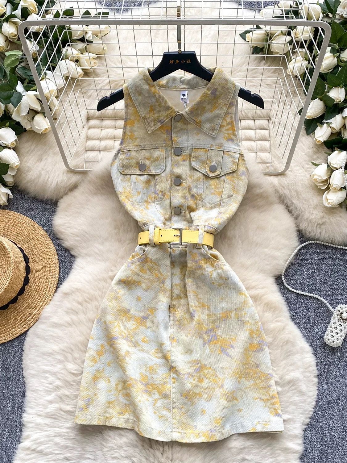 Designer baby denim dress DD29 image