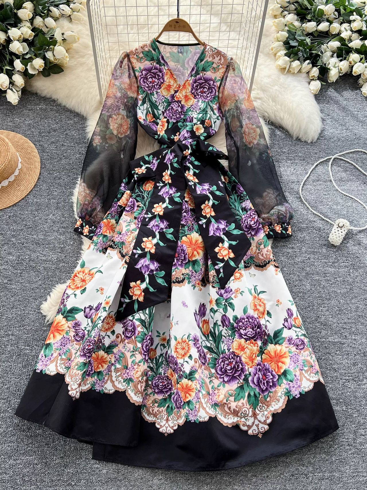 Try a different angle print dress ED192 image