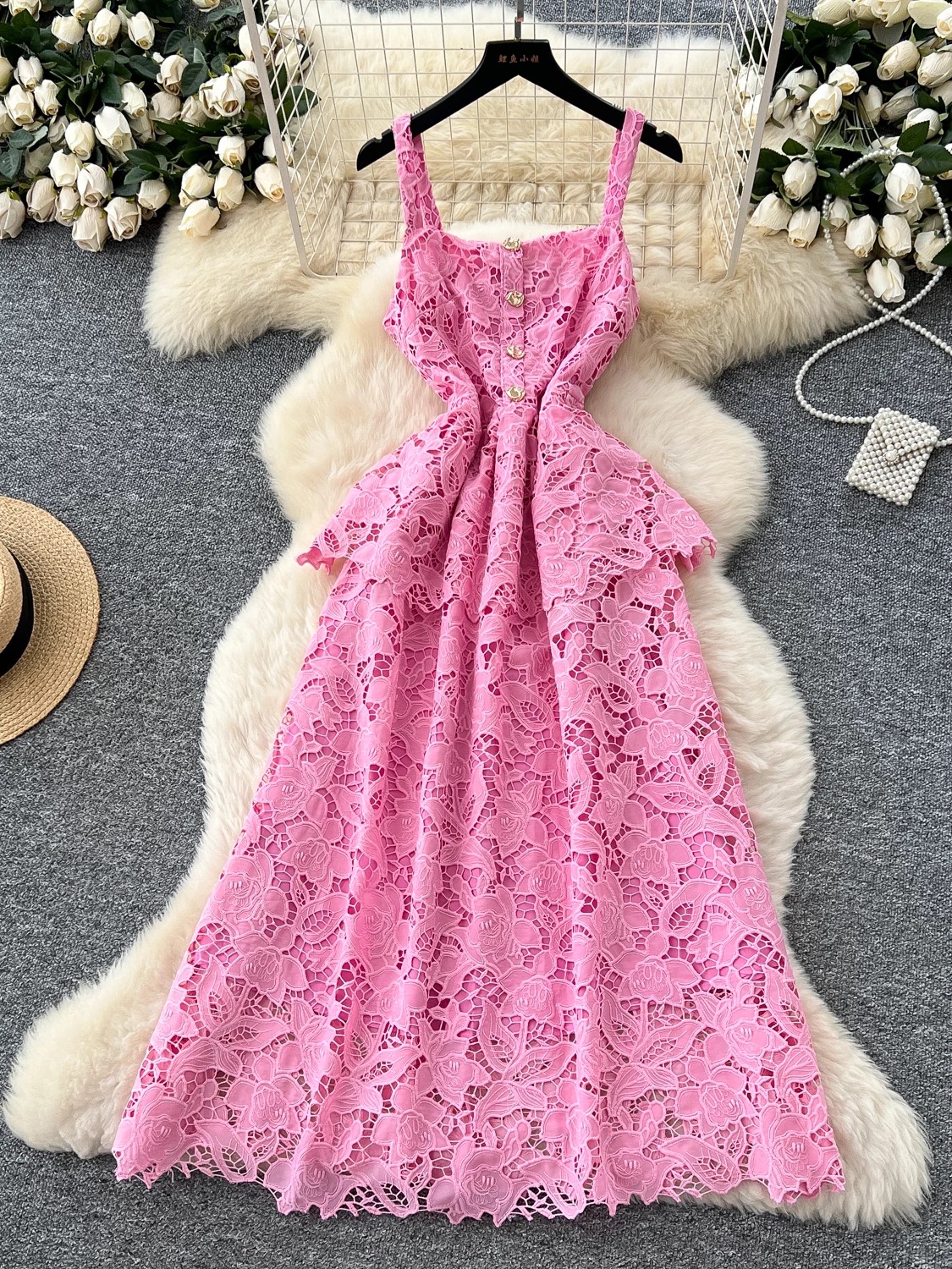 Spill the tea lace dress FD509